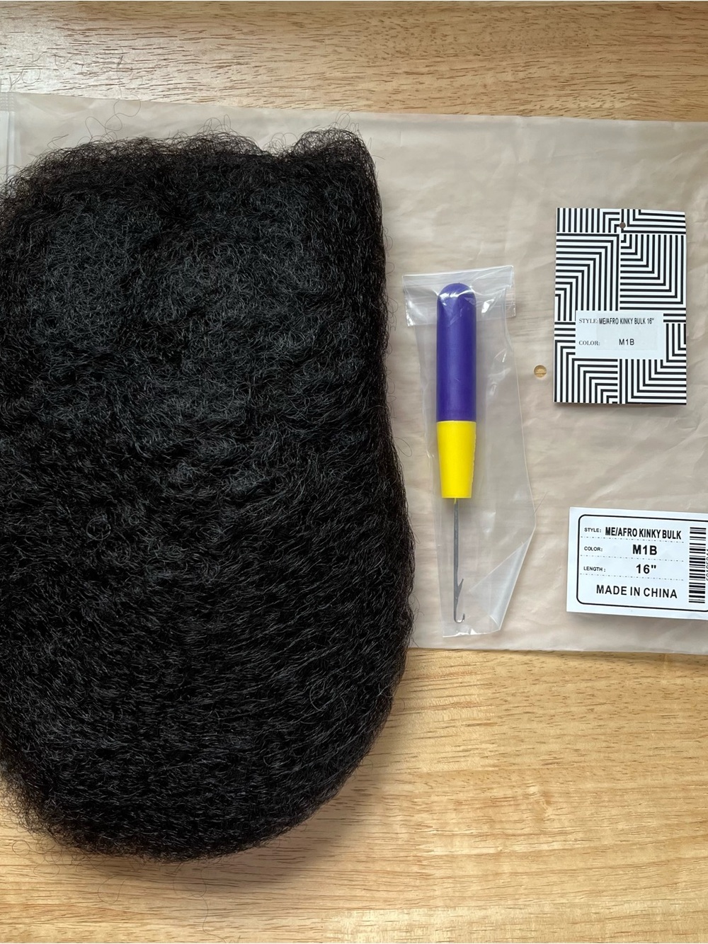 Kinky Bulk 16" Synthetic Hair - Natural Black (M1B)